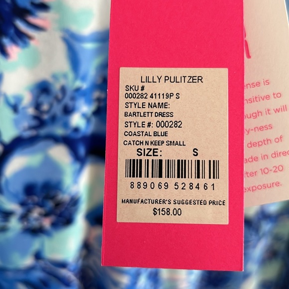 NWT Lilly Pulitzer Bartlett Dress in Coastal Blue Catch and Keep. Size Small - Picture 4 of 4